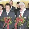 Die geehrten langjährigen Mitglieder der BRK-Bereitschaft Marktbreit (von links): Ilse Stadelmann (15 Jahre),  Irmgard Ried (Bereitschaftsleiterin), Emma Ott (30 Jahre), Richard Scharnagel (stellvertretender Bereitschaftsleiter Marktbreit), Martina Michel (3. Bürgermeisterin Stadt Marktbreit), Hildegard Mark (20 Jahre), Karl Patzelt (Kreis-Bereitschaftsleiter) und Erna Stahl (25 Jahre).
