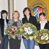 Zusammen seit 90 Jahren im Dienst der Gemeinde Bergrheinfeld (von links): Bürgermeister Peter Neubert, Geschäftsleiterin Birgit Grob, Sigrid Schmitt, Liselotte Weth, Hildegard Vogel und zweiter Bürgermeister Dieter Wagner.