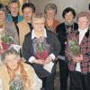 Ehrungen beim Frauenbund Werneck – stehend von links: Brigitte Vanselow, Dorothea Pfeuffer, Gabi Simon, Sigrid Gmehling, Maria Katzenberger, Theresia Herrmann, Isabella Wahl, Stefanie Jungwirth, Monika Christ, Christiane Fröhlich, sitzend: Resi Hümmer.