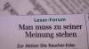 Leserforum: Halbwahrheitliches Gezetere