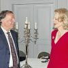 Im Gespräch nach dem Vortrag: Ines Freifrau von und zu Guttenberg und Tilman Kossatz.