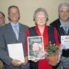 Geehrt wurden durch BLSV-Kreisvorsitzender Rainer Werner (von links) Werner Dengler, Lydia Grambole und Adalbert Dees.