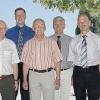 Nun geht auch der letzte der alten Schwimmbad-Crew in den Ruhestand. Unser Foto zeigt (von links): Joachim Stöhr, Michael Weiß, Stefan Biedermann, Klaus Turek, Bruno Altrichter, Ulrich Leber und stellvertretenden Betriebsleiter Gerhard Wehner.