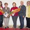Ehrung treuer Mitglieder beim Niederwerrner Frauenverein, der inzwischen auf 187 Angehörige angewachsen ist (von links): Doris Englisch (Vertrauensfrau des Kirchenvorstands), Magda Schröder, Alma Gerstner, Vorsitzende Inge Stephan und die stellvertretende Vereinsvorsitzende Gabi Köckert.