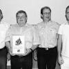 Zum ersten Ehrenvorsitzenden des Turn- und Sportverein Heßlar wurde der langjährige Vorsitzende und das Gründungsmitglied Roland Lamprecht ernannt. Von links Bürgermeister Paul Kruck, Roland Lamprecht, Vorsitzender Robert Feser und Ortssprecher Uwe Mehling.