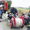 Bei der Feuerwehrübung am Wertstoffhof in Bundorf arbeiteten alle Wehren gut zusammen.