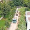 Mit der Fertigstellung des Großkinos kann jetzt auch die Grünanlage in diesem Bereich angepasst werden. Weil die bisherige Feuerwehrzufahrt nicht mehr nötig ist, wird eine Linden-Allee entstehen.