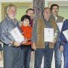 Ehrungen für langjährige Mitglieder der Eigenheimervereinigung Obereuerheim (von links): Bürgermeisterin Traudl Epp, Landesvorstandsmitglied Gottfried Röll, Wolf Beitz, Evi Englert in Vertretung ihres Vaters Lorenz Dertinger, Dieter Englert, Willi Pabst, Josef Bayer, Werner Schmitt und Landesvorstandsmitglied Georg Grembler.