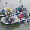 Eine schwimmende Tauchplattform konstruierte das THW Marktheidenfeld für die Rettungstaucher der BRK-Wasserwacht. Bei einer gemeinsamen Übung wurde das Gerät erfolgreich erprobt.