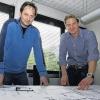 Alles läuft nach Plan: Jürgen Oeser (links) und Jürgen Derra sind sehr zufrieden mit dem Start ihres Unternehmens HTS Frankenbau. Nach der Insolvenz des Maroldsweisacher Bauunternehmens  Welz wagten sie den Sprung in die Selbstständigkeit.