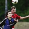 Kopfduell zwischen dem Trennfelder Daniel Martin (vorne) und Ulli Wiesner vom TSV Urspringen.