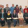 Treue Mitarbeiter der Abtei Münsterschwarzach und des Egbert-Gymnasiums wurden beim Felizitas-Fest für ihren Einsatz ausgezeichnet (im Bild zusammen mit Pater Anselm Grün, Pater Christoph Gerhard, Abt Michael Reepen und Schulleiter Robert Scheller).