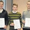 Die Absolventen: (von links) Jan Masso, Jens Schuhmann und Alexander Kiehm.