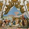Tiepolo-Fresko: Würzburger Bischof vor Kaiser Barbarossa an der Kaisersaal-Nordwand (aus dem Band „Tiepolos Reich“).