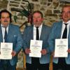 Ehrungen beim THW: Ortsbeauftragter Robert Rippstein (von links), Elmar Weissenseel, Stefan Kraus (beide 25 Jahre), Alfons Zehner (30 Jahre) und Curd Mohr, Leiter der THW-Geschäftsstelle Bamberg.