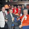 25 Jahre Maritim-Bar: Peter-Müller-Reichart (von links), Hoteldirektor Walter Pint, Gesellschaftspräsident Reinhart Stumpf, (hinten von links) die Elferräte Roman Gagel, Sitzungspräsident Burkard Pfrenzinger, Marco Trabold und stellvertretender Hoteldirektor Andreas Havlik.H. KRIENER