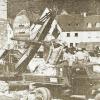 Wiederaufbau in Gemünden: Die schweren Maschinen der Firma Siebenlist waren nach dem Krieg auch beim Bau des neuen Rathauses im Einsatz.