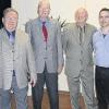 Feierten 20-jähriges Bestehen des Kleingartenvereins (von links): Vorsitzender Heinz Windgassen, Roland Bauer vom Landesverband, Bernhard Beck, Hans Seibt, Martin Streit und Altbürgermeister Walter Korn.