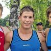 Flottes Trio: Manuel Stöckert (Mitte) siegte beim sechsten Firmenlauf in Würzburg souverän vor Dominik Karl (links) und Mario Wernsdörfer, der wie Stöckert für die Bereitschaftspolizei angetreten war.