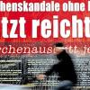 Aufforderung zum Kirchenaustritt: ein Plakat in Gröbenzell.