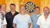 (dt)   Erstmals in seiner 22-jährigen Geschichte hat der Erste Dartclub Niederwerrn die unterfränkische Meisterschaft im Steel-Dart gewonnen. In den vergangenen sechs Jahren musste sich das Team stets mit dem zweiten Platz begnügen, in dieser Saison reichte es nun endlich zum Titel. Wegen der großen Entfernungen zu den gegnerischen Teams und den damit verbundenen Kosten verzichte der Club allerdings auf den Aufstieg in die Bayernliga, so Dartclub-Präsident Ralf Künzel. Im Bild (von links) Vizepräsident Karl-Heinz Schmitt und die Spieler Alexander Beger, Edwin Cotton, Rainer Söldner, Ralf Väth, Rolf Seybold, Gerd Söldner, Thomas Beinroth und Präsident Ralf Künzel im Trikot aus dem Gründungsjahr 1988. Zum Team gehören auch Michael Martschei, Ingo Wellmann und Michael Schinzel.