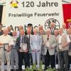 50 Jahre bei der Feuerwehr: Anlässlich des 120. Jubiläums ehrten die Verantwortlichen der Feuerwehr Ansbach diese Mitglieder.