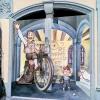 (fan)   Die Stadt hat am Anwesen Obere Straße 8 ein von dem Künstler Alexander Ziegler gestaltetes Gemälde anbringen lassen, das an den Schweinfurter Erfinder Philipp Moritz Fischer erinnert. Der Klavier- und Orgelbauer Fischer (1812–1890) aus der späteren Dynastie der so genannten Kugel-Fischer gilt als Erfinder des Tretkurbelfahrrads. Er betrieb seine Werkstatt im Anwesen Obere Straße 8, wo er etwa 1853 das Tretkurbelfahrrad konstruierte. Wurde die Erfindung anfangs von den Schweinfurtern eher belächelt, so bestimmte der von Fischer entworfene Antrieb die Fahrradentwicklung über die folgenden Jahrzehnte maßgeblich.