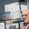 Hat sich kaum gelohnt: Architekt Wolfgang Blümlein vor Konstruktionszeichnungen der Kuppel.