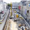 Kombilösung am Karlsruher Europaplatz: Zwei große Tunnel-Projekte sind bei der „Kombilösung“ in den kommenden Jahren geplant, ein Tunnel für die Stadtbahn unterhalb der Karlsruher Einkaufsstraße und ein weiterer für die Autos auf einer Hauptverkehrsachse. Die sogenannte U-Strab und später die „Kombilösung“ soll bis 2019 fertig sein und mindestens 587 Millionen Euro kosten.