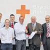 Die Qualität stimmt: Zertifizierungsurkunden gab es für den BRK-Kreisverband Rhön-Grabfeld in Bad Neustadt. Im Bild (von links): Jürgen Jünger, Ralph Möller, Jörg Kögel, Thomas Schlott, Heiko Stäblein, Professor Dieter Deublein, Hubert Kießner und Werner Then.