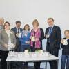Hilmar Cäsar (VlF), Jürgen Mainka (Schulreferent Stadt Schweinfurt), Carolin Lenhart (AELF), Herbert Lang (AELF Behördenleiter), Vanessa Balling (AELF), Dr. Anja Weisgerber (MdEP), Harald Leitherer (Landrat) und Vanessa und Ireen.