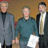 Ehrungen beim SV Wildflecken: von links Franz Beck und Karlheinz Kufel mit dem Vorsitzenden Jürgen Peterek.