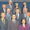 Gruppenbild: Die UWG/FW Landkreis Würzburg bei ihrem Neujahrsempfang in Eisingen: (von links) Alois Metzger, Günther Felbinger, Lothar Wild, Peter Juks, Peter Rost, Landrat Thomas Schiebel, Bürgermeister Thomas Rützel, Lioba Kinzinger, Bürgermeisterin Ursula Engert, stellvertretender Landrat Ernst Joßberger, Bürgermeister Ludwig Mühleck, Bürgermeister Rainer Fuchs und Heiner Freiherr von Zobel.
