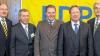Gruppenbild mit Minister: (von links) Wolfgang Kuhl, FDP-Vorsitzender Würzburg-Land, Egon Schrenk, Chef der Stadtratsfraktion, Minister Wolfgang Heubisch, Bundestagsabgeordneter Joachim Spatz und Thomas Bormann, der FDP-Vorsitzende in der Stadt.