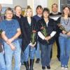 Führen die Blaskapelle Ostheim an: (von links) Sibylle Hau, Hilmar Mehling, Karl Koch, Heribert Herrmann, Lena Herrmann, Jürgen Hau, Gabi Laubender, Franz Miller, Veronika Schwinn und Alfred Geiling.