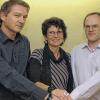 Dreier-Führungsspitze: Gemeinsam leiten Reiner Wehner (links), Claudia Koch und Günter Schmitt den TSV Steinach in den nächsten beiden Jahren. Die drei neuen Vorsitzenden sind gleichberechtigt.