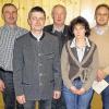 Ehrung bei den Hofheimer Jägern:  (von links) Hermann Drescher, Vorsitzender Elmar Brückner, Wolfgang Hau, Corina Ebner und Robin Lang.