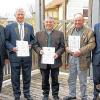 Geehrte Waidmänner: In Rettersheim bei der BJV-Versammlung (von links) Kreisvorsitzender Jürgen Versch, Karl Schneider, Hartwig Martin, Rudolf Vogel und Günter Riedel (zweiter Vorsitzender).