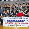 (rippe)   Krönung einer überragenden Handball-Saison: Die B-Jugend des TSV Münnerstadt feierte nach einem 30:14 (15:7) Heimsieg gegen die DJK Nüdlingen die Meisterschaft in der Bezirksliga. Hinten von links: Trainer Joachim Ortner, Lukas Ortner, Maximilian Hartmann, Lucas Schäfer, Tim Baumgart, Christof Hochrein, Lukas Hofmann, Christopher Brux, Jan Schilling, Abteilungsleiter Michael Schwarz; vorne: Thomas Kamlowski, Daniel Hessler, Andreas Petsch, Michel Schilling und Ludwig Geßner. Auf dem Meisterfoto fehlen Nikolai Karl und Lukas Mattejat.