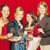 Stabwechsel an der Michelauer Vollburg: Annemarie Hillenbrand gab die Krone der Weinprinzessin an Ann-Kathrin Lutz weiter, und mit Eva-Maria Schmitt konnte zudem eine Nachfolgerin für Lisa Ständecke (v. l.) als „Burgfräulein von der Vollburg“ installiert werden.