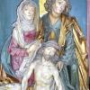 Leider nicht das Original: Der Altar in der Hofkapelle von Hof Lilach ist eine Nachbildung des dort ursprünglich angebrachten Altars von Tilman Riemenschneider, der die Beweinung Christi zeigt.