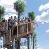 Beitrag zur Gartenschau: In Münsterschwarzach wurde das Projekt „AugenBlick mal“ am Weiden-Aussichtsturm eröffnet.