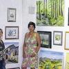 Bunte Kunst: Ihre Aquarelle und Acrylbilder zeigten Ingrid Schamberger (links) und Kerstin Geyer (rechts) im Sennfelder Atelier „Alte Schreinerei“.