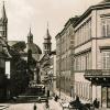 Vor der Zerstörung Würzburgs: Hofstraße mit Mozartschule.