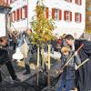 Luther schaute zu: Michael Gebert, Ludwig Albrecht und Dekan Karl-Uwe Rasp pflanzten zusammen mit einigen Kindern eine Elsbeere im Dekanatsgarten.