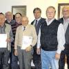 Ehrung für 50- beziehungsweise 60-jährige Mitgliedschaft: (von links) stellvertretender CGM-Kreisvorsitzender Theo Dittmaier, Anton Nickel, Ludwig Siegler, Walter Sammetinger, Ferdinand Hess, CGM-Landes- und Kreisvorsitzender Bernhard Kreser, Karl Goldbach, Reinhard Stamm und Geschäftsführerin Karin Kramer.