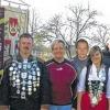 (hs) In Gollmuthhausen wurde der Gaukönig von Rhön-Grabfeld im Schießen ermittelt (von links): 1. Gauschützenmeister Uli Schmitt, Armin Leicht, Gaukönig Horst Kriegsmann, 2. Ritterin Michaela Albert (alle Alsleben), 1. Ritter Peter Rittweger (Waltershausen), Jugendkönigin Linda Heim (Frickenhausen), 2. Jugendritter Tom Wende (Wechterswinkel) und stellvertretender Gauschützenmeister Martin Härter. Es fehlt der 1. Jugendritter Julian Harth (Alsleben).