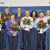 Die Betriebsjubilare bei Kurtz: (von rechts) Geschäftsführer Thomas Mühleck, Ulrike Leimeister, Michael Prokopp, Anita Dosch, Bernhard Brosch, Timo Friedrich, Susanne Stamm, Markus Dürr, Tim Eiermann und Personalleiter Günther Bartschat. Auf dem Bild fehlt Günter Spielmann, der für 25 Jahre Betriebszugehörigkeit geehrt wurde.