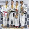 Die Sieger der Ju-jitsu-WM in der Klasse bis 62 kg: (von links nach rechts) F.J. Garcia (ESP), P. Korzhavikh (RUS), Gerhard Mende (SV Oberdürrbach) und M. Drari (FRA).