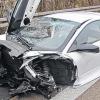 Nur noch Schrottwert: Einen Lamborghini zerlegte ein Autofahrer am Montag auf der A 81.